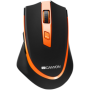Canyon  2.4 GHz  Wireless mouse ,with 6 buttons, DPI 800/1200/1600/2000/2400, Battery:AAA*2pcs  ,Black-Orange 77.4*120.6*40.5mm 