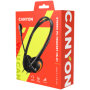 CANYON PC headset with microphone, volume control and adjustable headband, cable length 1.8m, Black/Orange, 163*128*50mm, 0.069k