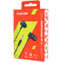 CANYON Stereo earphones with microphone, Green, cable length 1.2m, 21.5*12mm, 0.011kg