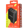 CANYON H-07 Universal 2xUSB AC charger (in wall) with over-voltage protection(1 USB with Quick Charger QC3.0), Input 100V-240V, 