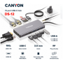 CANYON 13 in 1 USB C hub, with 2*HDMI, 3*USB3.0: support max. 5Gbps, 1*USB2.0: support max. 480Mbps, 1*PD: support max 100W PD, 