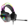 CANYON Darkless GH-9A, RGB gaming headset with Microphone, Microphone frequency response: 20HZ~20KHZ, ABS+ PU leather, USB*1*3.5